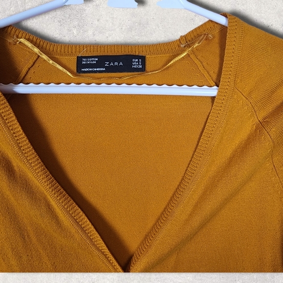 ZARA orange cardigan size Small - Picture 5 of 6